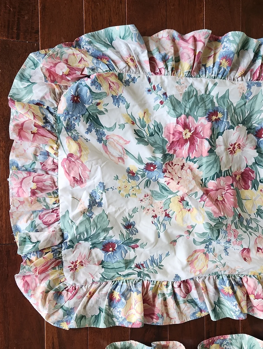 Vintage Bold Floral Print Pillow Shams Ruffle Standard‎ Custom Cottagecore